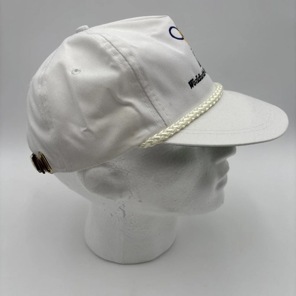 Vintage IBM Worldwide Olympics Sponsor Cap Hat Flat Bill 1988 80s White RARE NWT